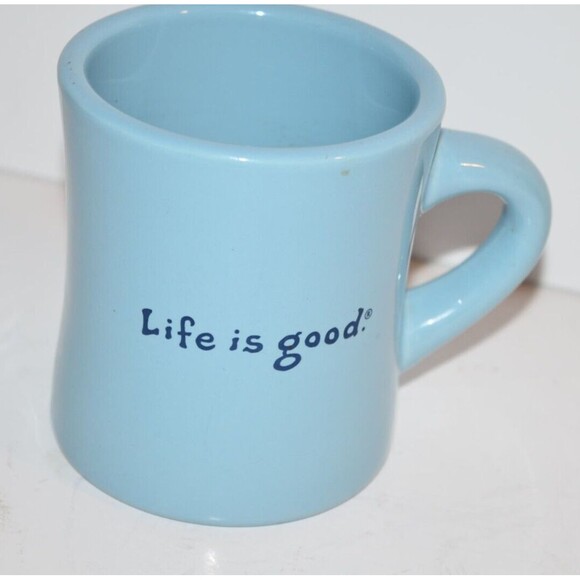 Life Is Good Do What You Like Heavy chunky Diner Coffee Cup Mug light blue - Picture 3 of 8